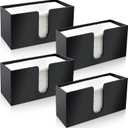 Paper Towel Holder Countertop, Black Acrylic Napkin Dispenser, Multifold Paper Towel Dispenser for Z-fold C-fold MultiFold Trifold-Bathroom Toilet Kitchen Restaurant (4)