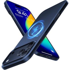 TORRAS Magnetic Slim Fit for iPhone 17 Pro Case 6.3 inch, Ultra-Thin, Compatible with MagSafe, Lightweight Matte Anti-Scratch Hard PC Cover Phone Case for iPhone 17 Pro Origin Fit, Deep Blue