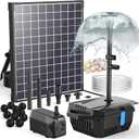 Antfraer 25W Solar Pond Filter with Water Pump, Solar Pond Pump with 6.6FT PVC Tubing/16.5FT Cord, Pond Filter Box for Outdoor Small Pond Waterfall Garden Bird Bath Water Clear