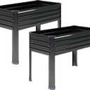DIIYIV 2PCS Galvanized Raised Garden Bed with Legs,2PCS 481830in Elevated Planter Box for Backyard,Garden, Patio, Balcony, 300lb Capacity,Planters for Outdoor Plants,Black