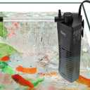 hygger Submersible Aquarium Power Filter 80 GPH for 3-10 Gallon Fish Tank Corner Internal Filter with Bio Ball Sponge 3-Stage Filtration System