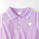 Saeaby Little Toddler Girl Sporty Dress Summer Clothes Ruffle Sleeveless Kids Dresses Sport Causal Sundress Girl Outfits (Purple, Size 6-7Y)