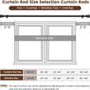 1” Diameter Curtain Rods Itself is 30 to 45 inch 1 Pack Fit 30-39 inch Window with Heavy Duty Adjustable Rod Matte Black Splicing Metal Extra Long Curtain Rod for Windows