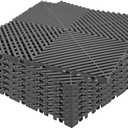 24 Pack 16"x 16"Interlocking Garage Floor Tiles,Modular Drainage Floor Mat,Non-Slip Splicing Interlocking Drainage Mats Floor Tile for Garage Car Wash Basement(Gray) (Grey)