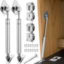 Drop Down Gas Struts,with 90 Degree Page Turning axis,Gas Spring Hinge,for Cabinet and Desk Downward Flap Slowly Down,Only Open Down The Door (2, Silver)