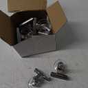 Aufind 12 Packs Suction Cup Clip Plastic Round Suction Cup Clamp Holder Strong Window Glass Suction Cup Clip for Hanging Kitchen Bathroom Office Accessories (Silver)