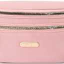 DAITET Crossbody Fanny Pack for Men&Women,Large Waist Bag & Hip Bum Bag with Adjustable Strap for Outdoors Workout Traveling Casual Running Hiking Cycling (Baby Pink)