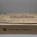 ChooChoo Large Record Player Stand with Charging Station & LED Light, Vinyl Record Holder hold up to 300 Albums, Farmhouse End Table for Bedroom, Living Room, Black