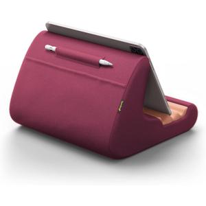 Lamicall Tablet Holder, Tablet Pillow Stand - Tablet Pillow Soft Pad for Bed and Lap, with Stylus Mount & Pocket, for iPad Pro 12.9, Air, Mini, Kindle, Galaxy Tab and 4-13" Tablet, Dark Red