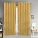 Cotton Curtains Long Durable Grommet with 2 panels 84 Length X 52 Width Inches Yellow| Sheer Backdrop Window Curtain|Livingroom|Bedroom|Kitchen Decor Soft Pre-Washed Semi Black-out| Shading Drapes