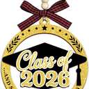 Class of 2026 Graduation Ornament - 2 Double-Layer Wooden Hanging Sign Graduate Decorations - Graduation Gifts for Him Her High School, College Seniors - 2026 Grad Party Decorations & Favor - A04