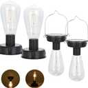 ELUTENG 4 Pack Solar Hanging Lights Replacement Top with Bulb 3.15 Inch Solar Light Replacement Top Part with Bulbs Waterproof Solar Lantern Accessories Tools for DIY Outdoor Lanterns