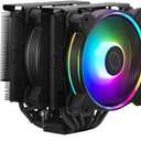 Cooler Master Hyper 622 Halo Black Dual Tower CPU Air Cooler, 120 Halo PWM Fan, Dual Loop ARGB, 6 Copper Heat Pipes, Nickel-Plated, 154mm Tall, AMD Ryzen AM5|AM4, Intel LGA 1851|1700|1200 Brackets