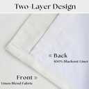 Blackout Linen Curtains 90 Inches Long 60 Inch Wide for Living Room Bedroom Pinch Pleated Back Tab Thermal Insulated 100% Black Out 2 Layer Window Drapes for Sliding Door Beige White 60x90 1 Panel