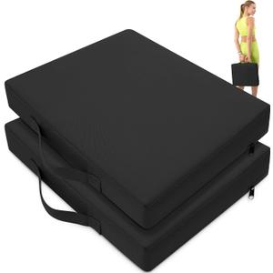 2 Pcs Stadium Seat Cushions Water-Repellent Bleacher Seat Cushions Indoor & Outdoor Seat Cushion for Bleachers Portable Stadium Cushion for Sports Events, Office Chairs, Beaches (Black)