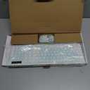 Wireless Keyboard and Mouse Combo, Full-Sized Wireless Keyboard and Adjustable DPI Mouse, 2.4GHz USB Receiver, Keyboard and Mouse for PC, Windows, Desktop, Laptop (Mint Green and White)