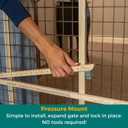 MYPET Extra-Wide Wire Mesh Dog Gate: 29.5-50" Wide. Pressure Mount. No Tools Needed. Puppy Gate 31" Tall, Expandable, Durable Pet Gates for Doorways, Sustainable Hardwood