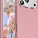 OuXul Designed for iPhone 17 Pro Max Case,Shockproof Liquid Silicone Protective Phone Case with Soft Anti-Scratch Microfiber Lining, Ultra Slim Drop Protection Phone Cover 6.9 inch (Pink Sand)