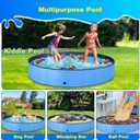 Jecoo Dog Pool for Large Dogs Kiddie Pool Hard Plastic Foldable Dog Bathing Tub Portable Outside Kids Swimming for Pets and Dogs Outdoor Backyard