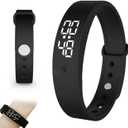 Vibrating Alarm Clock Watch for Heavy Sleepers, Silent Wake Up Bracelet & Smart Wristband, Wearable Vibration Wrist Alarm, Non-Audible Sleep Wristband for Men & Women(Black)