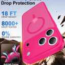 Faiono Magnetic for iPhone 17 Pro Max Case [Full Camera Protection][Military-Grade Protection][Compatible with MagSafe] Shockproof Protective Slim Phone Case for iPhone 17 Pro Max, Hot Pink