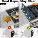Stainless Steel Stove Gap Covers (2 Pack),Stove Gap Filler for Kitchen, Adjustable 13.8" to 27.5",Stove Gap Guards,Range Trim Kit,Heat Resistant and Easy Clean (Black)