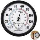 Joyibay Indoor Outdoor Thermometers Hygrometer,10 Inch Outdoor Barometer for Patio, No Battery Large Outside Thermometer, Large Numbers Thermometers, Wall Hygrometer