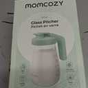 Momcozy Breast Milk Pitcher, Resistant to Heat and Cold Abrupt Temp Swings, No Leak Glass Breast Milk Fridge Storage Container with Wide Mouth, Fast Baby Formula Maker, Green,  32 Ounce-1 Count