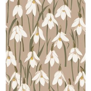LUKUUI 17.3" x 196.8" Floral Wallpaper Vintage Brown Orchid Peel and Stick Wallpaper Self Adhesive Removable Wallpaper for Bedroom Decorative Contact Paper (Yellow)