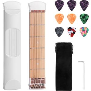 Pocket Guitar Practice Neck, Trainer 6 Fret Portable Chord Practice Tool for Beginner