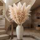 46" inch 20 Stems Natural Pampas Grass Decor Tall, Pompas Grass, Tall Pampas Grass for Weddingm, Farmhouse, Boho Home Decor (Beige)