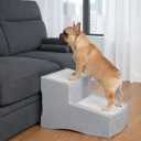 Pet Gear Easy Step II Pet Stairs, 2 Step for Cats/Dogs up to 75-pounds, Portable, Removable Washable Carpet Tread, No Tools Required, Sea Salt
