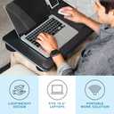 LAPGEAR Home Office Pro Lap Desk with Wrist Rest, Mouse Pad, and Phone Holder - Black Carbon - Fits up to 15.6 Inch Laptops - Style No. 91598 Home Office Pro W/Wrist Rest, Black Carbon