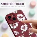 2 x for iPhone 13 Phone Case, Printed Silicone, White Hibiscus | Printed Silicone Case, Ultra-Thin Soft Feel, Shockproof Protection, Girly Pattern Design