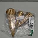 Pinkunn 3 Pcs Neutral Christmas Tree Figurines,Minimalism Resin Christmas Tree Ornament Tabletop,Modern Matte Xmas Trees Table Centerpiece for Home Winter Mantel Indoor Holiday Decoration (Gold)