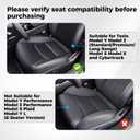 2Pcs Nappa Leather Front Seat Covers for Tesla Model Y/3 Highland/Juniper 2025 2026 Interior Accessories, Breathable All-Season Non-Slip Full Cover Bottom Seat Protectors Cushion, White
