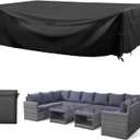 GARPROVM Outdoor Patio Furniture Covers Waterproof Patio Dining Table Couch Set Covers Rectangular with Upgraded 600D Material, 4 Windproof Buckles 124 x 70 x 29 Inch Heavy-Duty Large