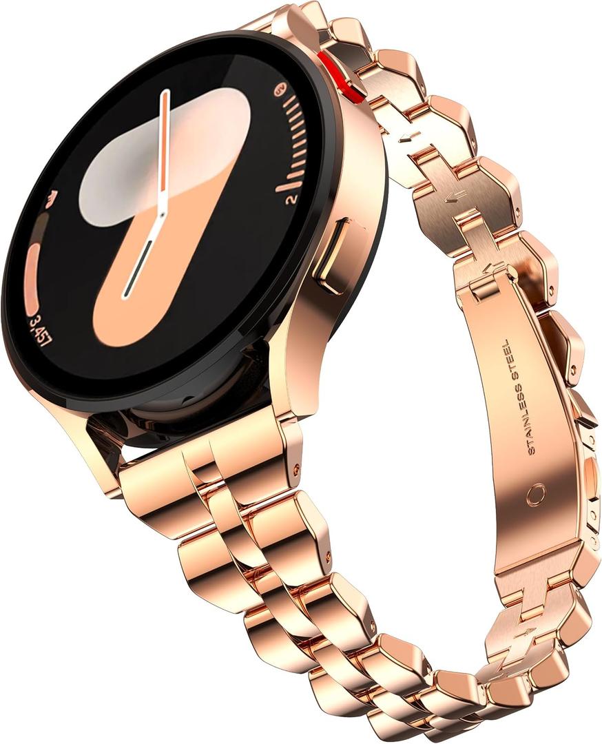 GELISHI 20mm Watch Bands Compatible with Galaxy Watch 7 6 5 4 Band 40mm 44mm for Women, Slim Stainless Metal Band Quick Release Strap for Galaxy Watch 6 Classic 43mm 47mm/Watch 4 Classic 42mm 46mm