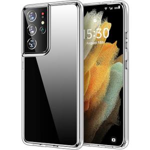 HOOMIL Case for Samsung Galaxy S21 Ultra (ONLY 6.8-Inch), Non-Yellowing, Drop Protection, Anti-Scratch Transparent Hard Back Phone Cover - Crystal Clear