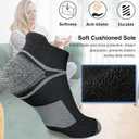 suaskk Men's Athletic Cushioned Ankle Socks, Comfort Wicking Anti-Blister Running Sock 5 Pairs (L)