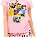 Disney Womens Mickey Mouse Minnie Mouse and Friends Pajamas (Small, Pink)