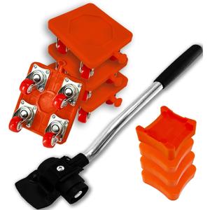 Furniture Mover Set, 9 Pack Orange, 680 Lbs Capacity, 360 Rotation Wheels, Heavy Duty Furniture Dolly, Refrigerator, Sofa, Cabinet Mover