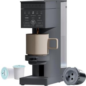 Chefman Caffeinator Single Serve Coffee Maker, Brew Pods & Grounds, Programmable Drip Coffee Machine with Brew Strength Settings, Iced Coffee Function, 48 oz. Removable Water Reservoir - Midnight Chefman Caffeinator Single Serve Coffee Maker, Brew Pods & Grounds, Programmable Drip Coffee Machine with Brew Strength Settings, Iced Coffee Function, 48 oz. Removable Water Reservoir - Midnight