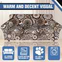Stretch Couch Covers for 3 Cushion Couch,4-Piece Floral Sofa Covers Couch Slipcovers with Elastic Bottom,Furniture Protector for Living Room with Kids and Pets(Sofa Covers) (A-round Flower+brown Texture)