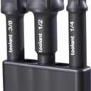 toolant Impact Socket Adapter Set, 3 pcs, 1/4", 3/8", 1/2" Drive, Hex Shank Drill Bit Adapter with Holder, Compatible with Power Drill & Impact Driver