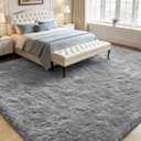 Light Grey 10x14 Area Rugs for Living Room, Fluffy Rug Large Bedroom Carpet