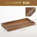 Extra Large Ottoman Tray, 40 x 20 inches Acacia Wood Serving Tray | Rectangle Wooden Decorative Tray with Handles, Oversized Coffee Table Tray, Serving Platter Tray for Living Room, Breakfast
