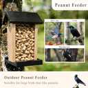 Crow Feeder - Hanging Whole Peanut Bird Feeder, Durable Solid Wood, Attracts Crows, Woodpeckers, Large Birds & Blue Jays - Outdoor Garden, Yard Use