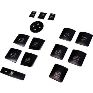 Black Interior Trim Door Power Window Switch Button Cover Sticker Replacement for Benz GLK ML A B C E G GLK ML GLS Class W204 W212 W246 W166 C250 C300 ml350 Tesla Modle S X