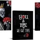 DuoBaorom Gothic Wall Decor King and Queen Wall Art Red and White 12x16 inches